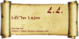 Léhn Lajos névjegykártya